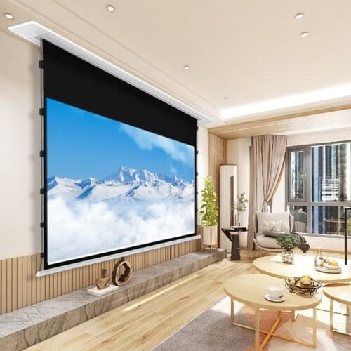 VISUALAPEX 8K Black Diamond / Crystal Ambient Light Rejecting ALR CLR Electric Recessed In-Ceiling Projector Screen, V1ALR
