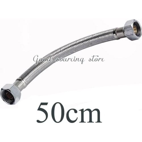 G1/2 50 cm length stainless steel plumbing hose for single cold faucet