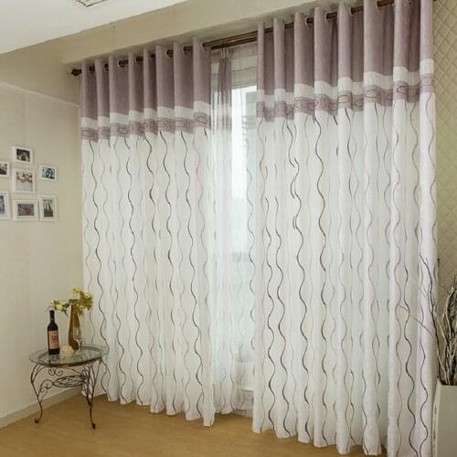 High-grad curtains for living room/bedroom Modern simple stripes curtains soft charpie curtain for French window