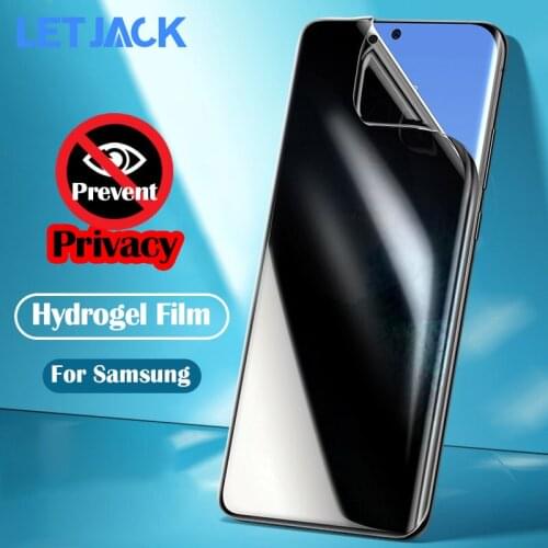 Privacy Screen Protectors Hydrogel Film For Samsung Note 8 9 10 plus Anti Spy Front film On Galaxy S8 S9 S10 S20 S21 Plus Ultra