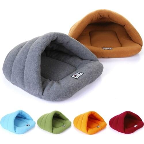 Winter Soft Polar Fleece Dog Beds Cats Sleeping Bag Nest Cave Bed 6 Colors
