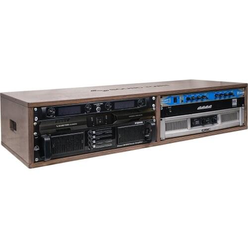 Sound Town DIY 2 x 4U Studio Rack, Plywood, Weathered Gray For Recording Room, Home Studio (SDRK-D4B)