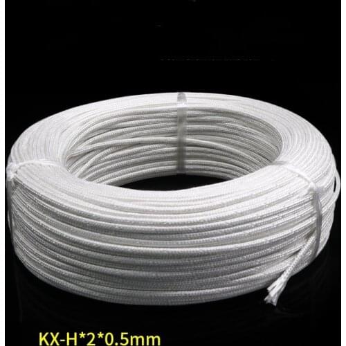 1Meter HIGH TEMP Compensating Wire K Type Fibreglass Cable 2 mm x 0.3 mm 2 mm x 0.5 mm