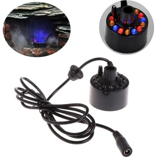 12 LED light Ultrasonic Mist Maker Fog Water Fountain Pond Atomizer Humidifier