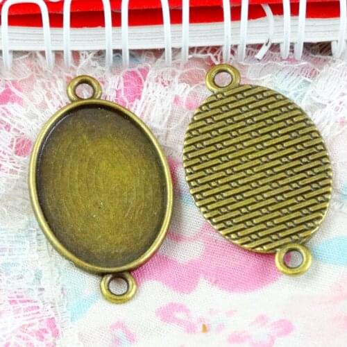 30pcs/lot 18*25mm Inner Size Antique Bronze Plated Oval Base Pendant Diy Jewelry Pendant