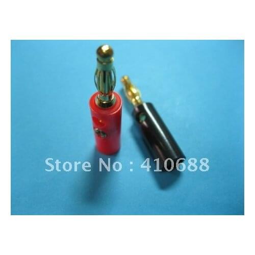 4mm Banana Plug Gold Plated Red & Black 40mm 580 Pcs per lot Hot Sale High Quality