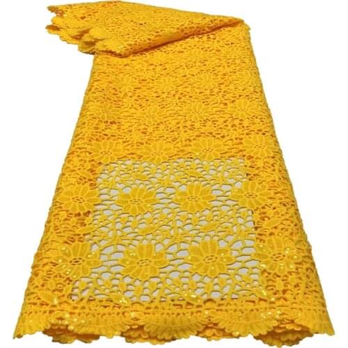 African Cord Guipure Lace Fabric 2021 High Quality with sequins Lace Nigerian Water Soluble Lace Fabrics For Party