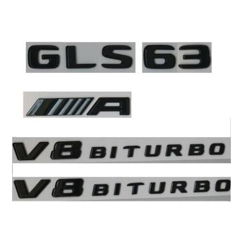 Gloss Black Letters GLS63 FOR AMG V8 BITURBO Emblems Badges for Mercedes W166
