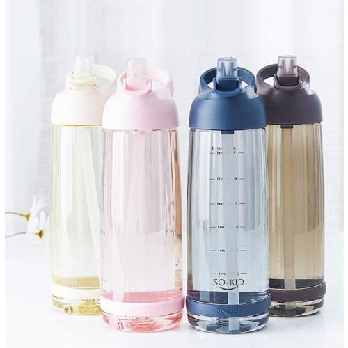 Outdoor Water Bottle with Straw Sports Bottles Leak Proof Eco-friendly Children School With Lid Hiking Camping Plastic BPA Free