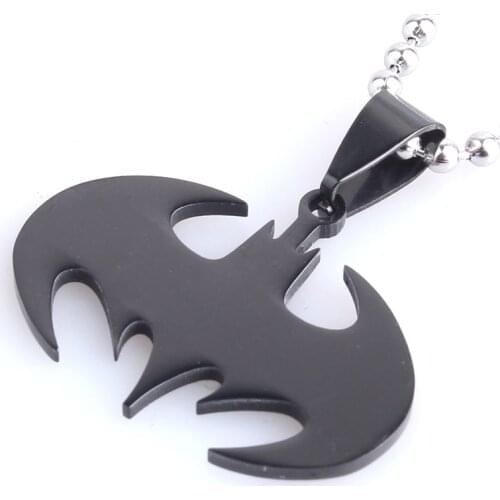 Black 316L Stainless Steel pendant necklaces bead chain for men women wholesale