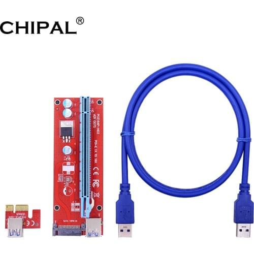 CHIPAL 60CM VER007S PCI-E Riser Card 007S PCI Express 1X 16X USB 3.0 Adapter Board Extension Cable Wire for Video Card