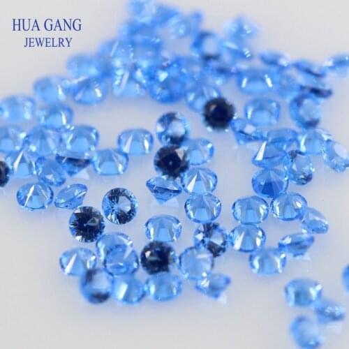 Deep sea Blue143# Nano Stone Round Brilliant Cut Synthetic Gems For Jewelry 0.8~3.0mm Free Shipping