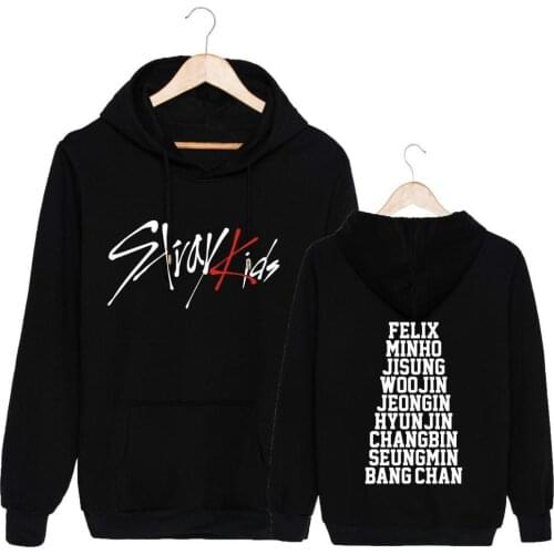 BomHCS Kpop Stray Kids Cotton Hoodies Unisex Casual Hip Hop Tops Printed Pullovers Sportwear