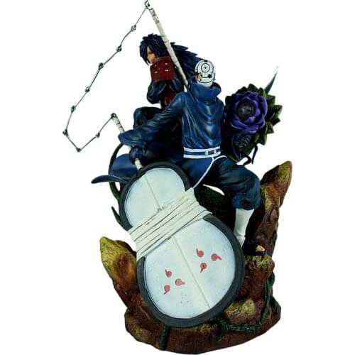 Naruto Shippuden The Art Of Metempsychosis Uchiha Madara Uchiha Obito Action Figure 40cm PVC Statue Collectible Toys Figma