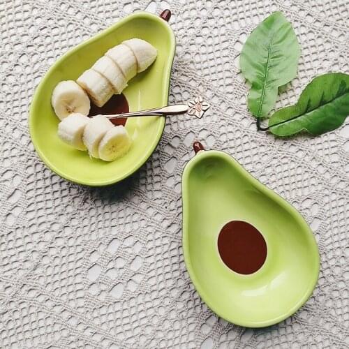 Ceramic Bowl Creative Avocado Fruit Salad Bowl Table Decoration Restaurant Hotel Service TrayKitchen Storage Supplies