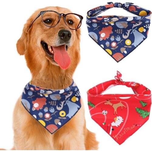 Cat Dog Bibs Scarf Collar Adjustable Pet Neckerchief Scarf Waterproof Saliva Towel for Dogs Christmas Costume Accessories