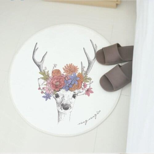 Florals Deer Pattern Carpet Rugs Nordic Style Living Room Bedroom Carpets For Children Anit-Slip Home Decor Rectangle Floor Mats