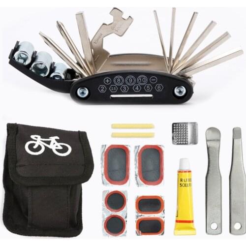 MTB Road Bicycle Tire Repair Tool Set Multi-Function Cycling Combination Kit Portable at Home Cycling Maintenance Repair Tool