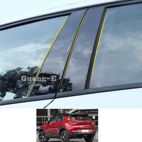 For Chevrolet Trailblazer 2019 2020 2021 Car PC Material Pillar Post Cover Door Trim Window Piano Black Molding Sticker Plate