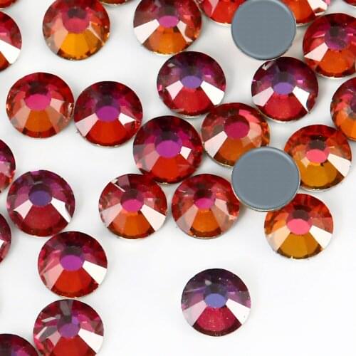 New SMC Cut Iron on Strass ss16 ss20 ss30 Crystal Volcano New Color Hotfix Rhinestones AAAAA Grade for Luxury DIY things