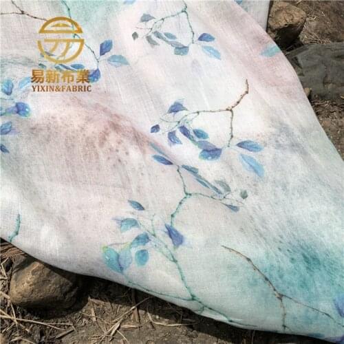 QTBHZ High Quality Natural Pure Ramie Linens Cloth Fabric Summer Thin Chinese Style Robe Dress Tissu Diy Sewing
