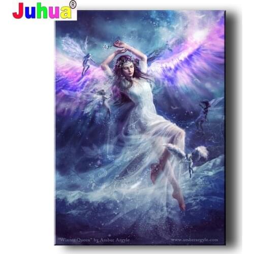 Modern Fantasy art abstract Angel Diamond Painting Round Full Drill 5D Novelty DIY Mosaic Embroidery Cross Stitch home decor gif