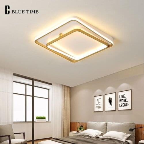 Gold Frame LED Ceiling Light For Living Room Bedroom Dining Room Kitchen Decor Lights Home Indoor Lighting Modern Ceiling Lamps