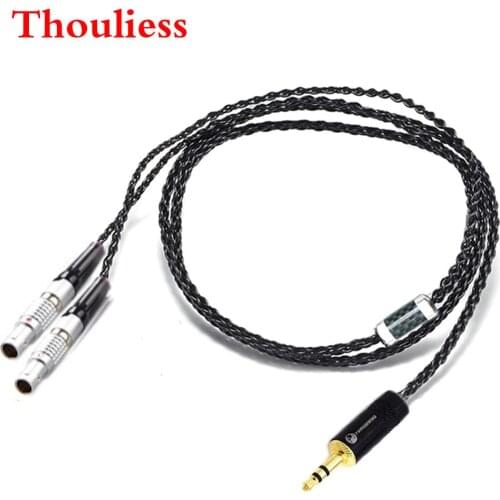 Thouliess Black HIFI 7N Silver Plated Headphones Replacement Cable Upgrade Cable for Focal Utopia ELEAR Headphones Earphone
