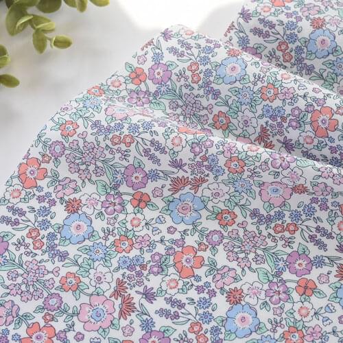 142x50cm Cotton High-Count Floral Sewing Fabric, Making Clothes Dresses Childrens Clothing Summer Dress Shirt Handmade Cloth