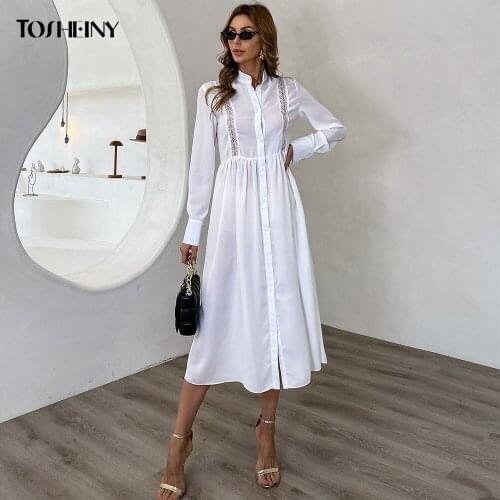 Модные платья-рубашки Tosheiny China At AliExpress