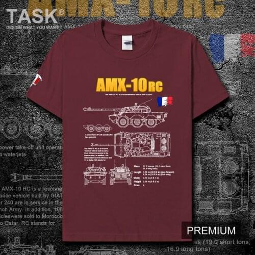 French Army AMX 10 wheeled assault gun armored vehicle army military mens t shirt tops tees sporting gyms mens summer clothes