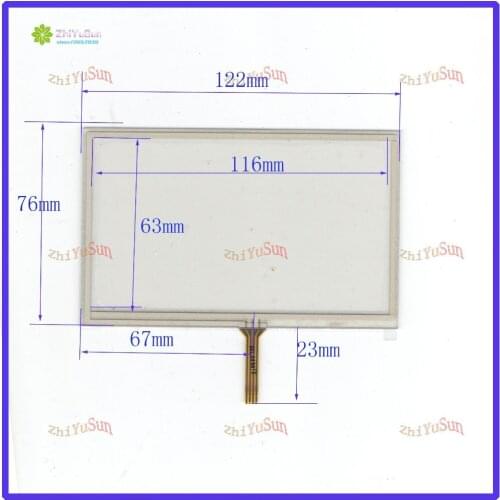 ZhiYuSun Wholesale 2PCS/Lot 050077 122mm*76mm 5inch 4 line touch screen panel 122*76 Sensor glass Compabible for GPS CAR