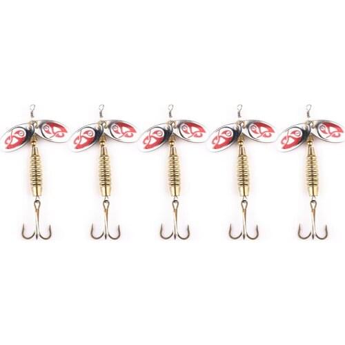 10pcs Rotated Double Sequins Metal Fishing Lures Spinner Spoon Lures Hard Bait for Lake River Fishing Tackles Pesca