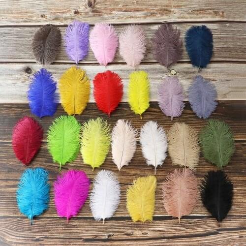 10PCS High Quality White Ostrich Feathers DIY Wedding Party Decoration Jewelry Dress Accessory Natural Plumes For Crafts 15-20CM