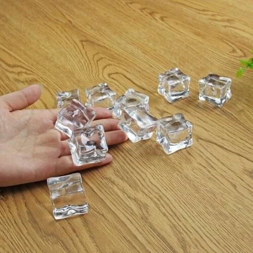 100pcs/lot Wholesale Photography Props Reusable Simulate Ice Cubes Acrylic Fake Crystal fit for Beer Whisky Drinks Wedding Bar