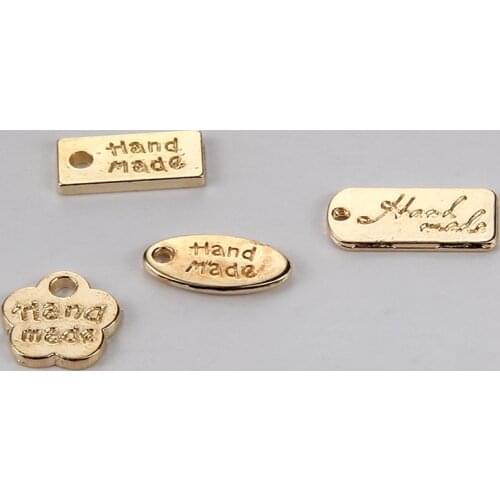 100pcs/lot Alloy Labels For Garment Bags Jeans Shoes DIY Handmade Letter Metal Labels Tag Clothes Decoration Sewing Accessories