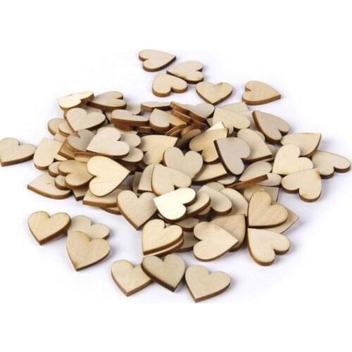 200pcs Wooden Love Heart Shape Slices Wedding Table Scatter DIY Handmade Craft Rustic Party Decoration Buttons Love Heart Slices