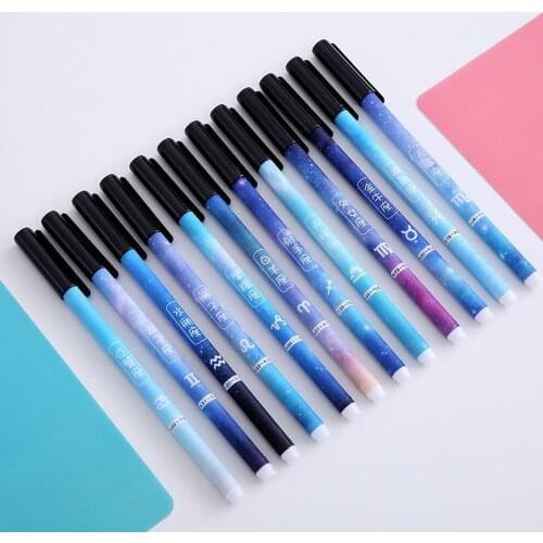 24pcs Color 12 Constellation Stars Pen Carbon Pens Stationery 0.5 Wholesale Exam Office Supplies Wholesale