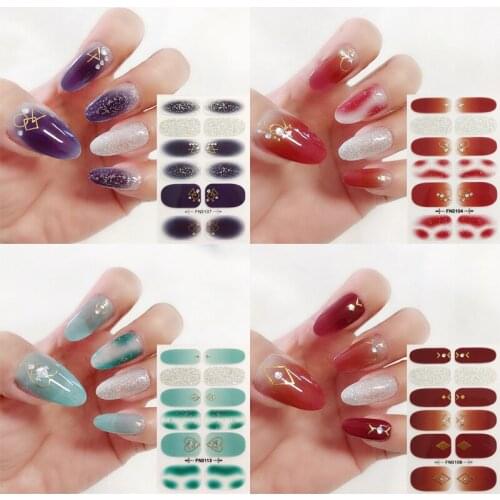 Full Cover 3D Nail Stickers Nail Polish Nail Decoration Nails Sticker Designer Self Adhesive Nail Sticker Nail Accesoires