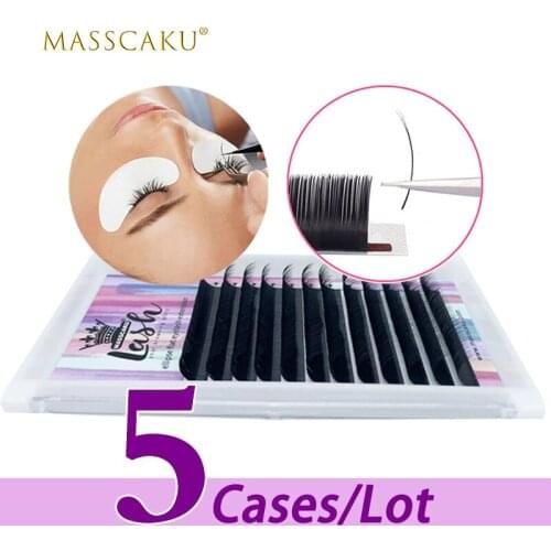 5case/lot Hot selling korean PBT material flat ellipse eyelash softer false mink volume lashes with private label white box