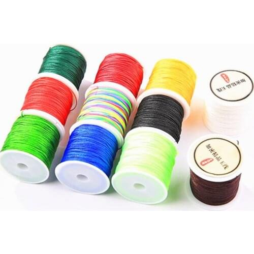50Yards/Roll 0.8mm Nylon Cord Thread Chinese Knot Macrame Cord Bracelet Braided String DIY Tassels Beading String Thread #72yu01