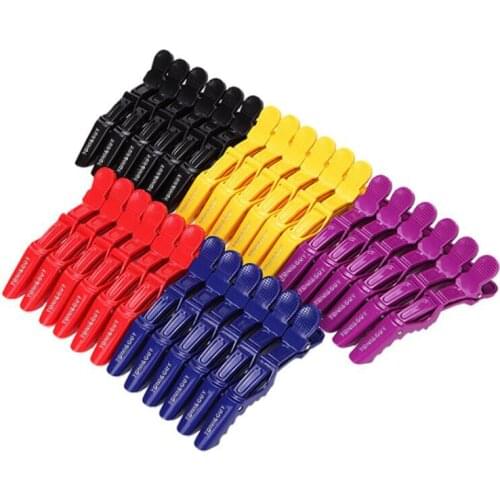 Glossy crocodile clip hairdressing positioning partition clip hair salon styling clip barber shearing crocodile hair clip 6pcs