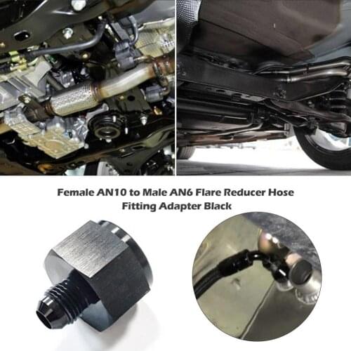 Female AN10 To Male AN6 Flare Reducer Expander Hose Fitting Adapter Black Car Repair Accessories Tool Car Goods Free Shipping