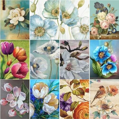 New 5D DIY Diamond Painting Scenery Cross Stitch Fresh Flowers Diamond Embroidery Crafts Full Square Round Drill Home Decor Gift