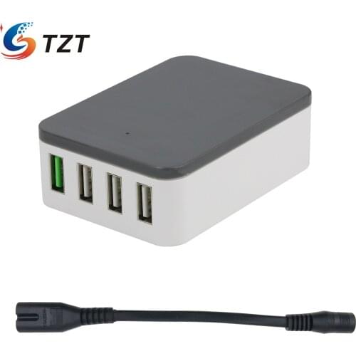 TZT 4-Port USB Charger Marine USB Car Phone Fast Charger For QC2.0 QC3.0 with DC Cable Female Port