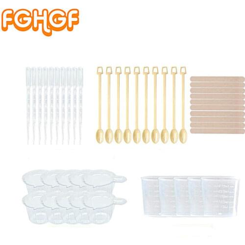 DIY Resin Craft Basic Tool Dropper Stirring Spoon Epoxy Resin Decorations Maker Beginner Essential Tools Measuring Cups