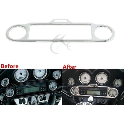 Motorcycle Chrome Stereo Accent Trim Ring Cover Fit For Harley Ultra Classic Touring 96-13