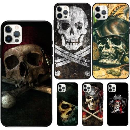 Pirate Skull Cross Bones Case For iPhone 11 Pro XS Max XR X Soft Cover For iPhone 12 Mini 7 8 Plus SE Phone Case