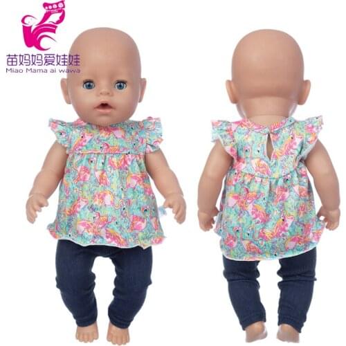 Baby Doll Costume Floral Shirt 17 Inch Reborn Dolls Clothes Children Gifts