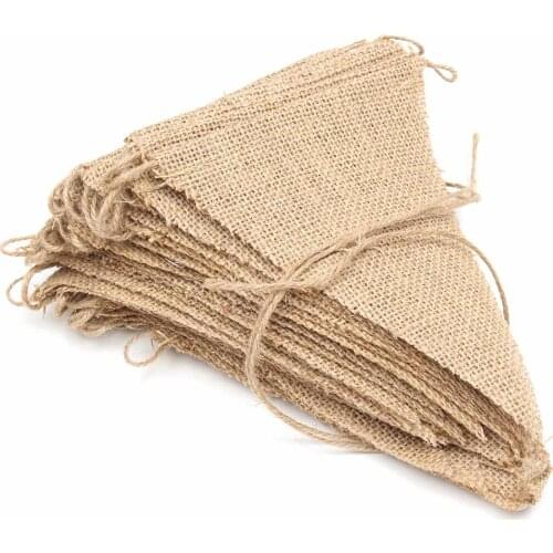 Linen Bunting Banner Jute Pennant National Flag Birthday Wedding Party Event Supplies Christmas Tree Decoration 13/48
